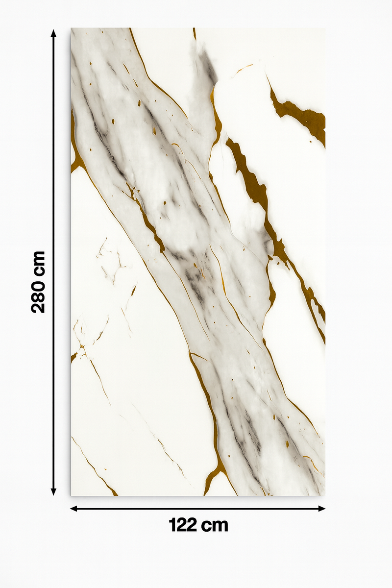 PVC Wandpaneel Dubai Gold Goud Hoogglans – Waterdicht 280×122 cm