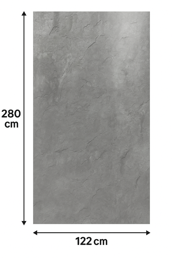 PVC Wandpaneel Oslo Donkergrijs Hoogglans – Waterdicht 280×122 cm