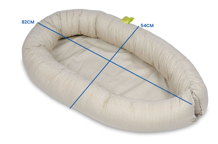BABYNEST - 100% katoen - Beige geruit - 54x82 cm