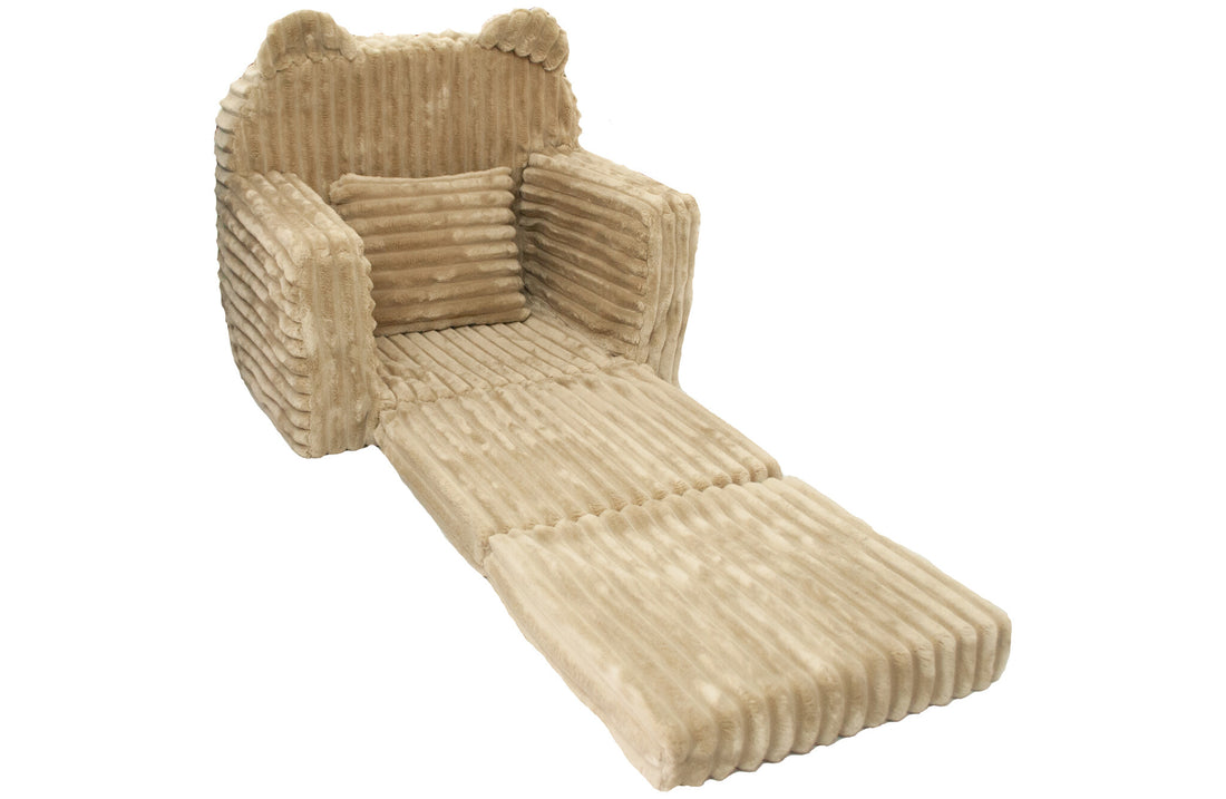 Kinderfauteuil - Corduroy Slaapbankje - Beige