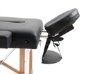 MASSAGETAFEL - 3 Secties, Verstelbare Hoofdsteun, Opvouwbaar - Zwart 185x70 cm
