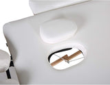 MASSAGETAFEL - Hout-PVC Leer-Opvouwbaar-Verstelbare Hoofdsteun - Wit