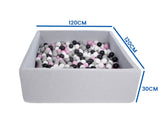 BALLENBAK - 600 ballen - 120x120 cm - wit/roze/grijs/zwart