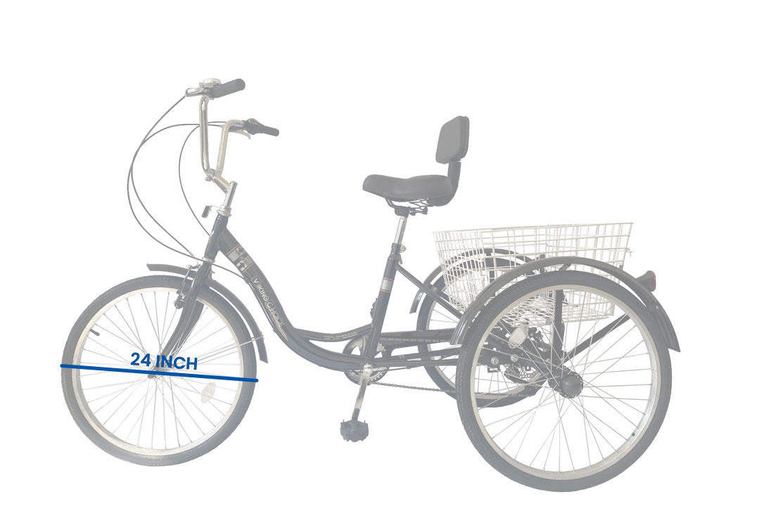 Driewieler fiets - 7 versnellingen - zwart