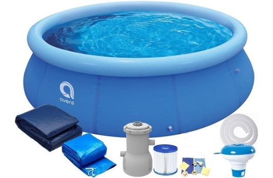Opblaaszwembad - 3-laags PVC met pomp 1136 l/h - Blauw 244 cm