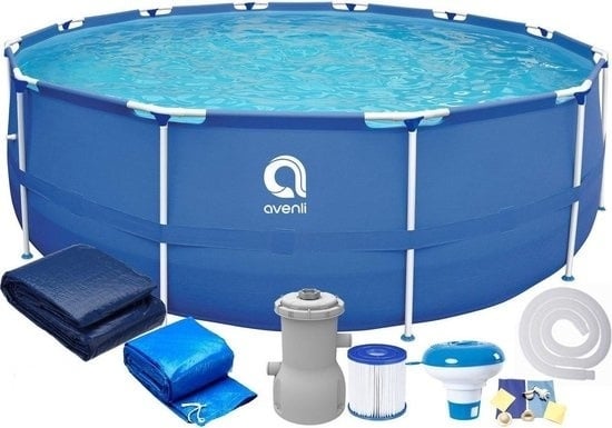 Opzetzwembad - 305 cm Diameter, 4383 Liter, Pomp - Blauw