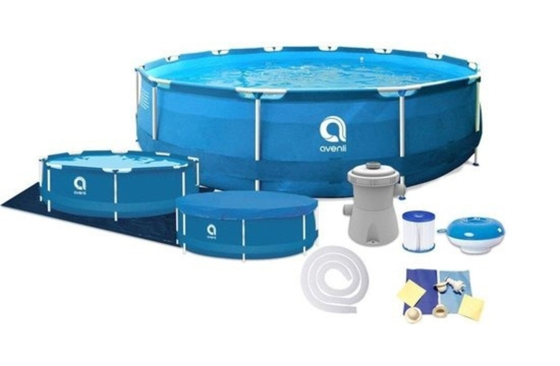 Opzetzwembad - 305 cm Diameter, 4383 Liter, Pomp - Blauw