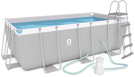 Opzetzwembad - 3-laags PVC, Pomp 2006 l/h - Grijs 400x207x122 cm
