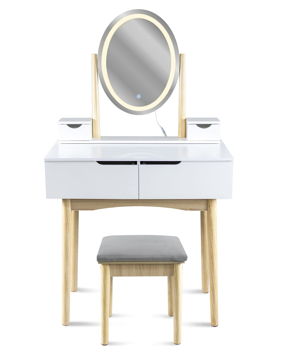 MAKE-UP TAFEL - LED Spiegel 2 Kleuren - Wit