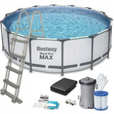 Opzetzwembad - 457x122 cm, 3-laags PVC, 16.015 liter, pomp 3028 l/h - Grijs
