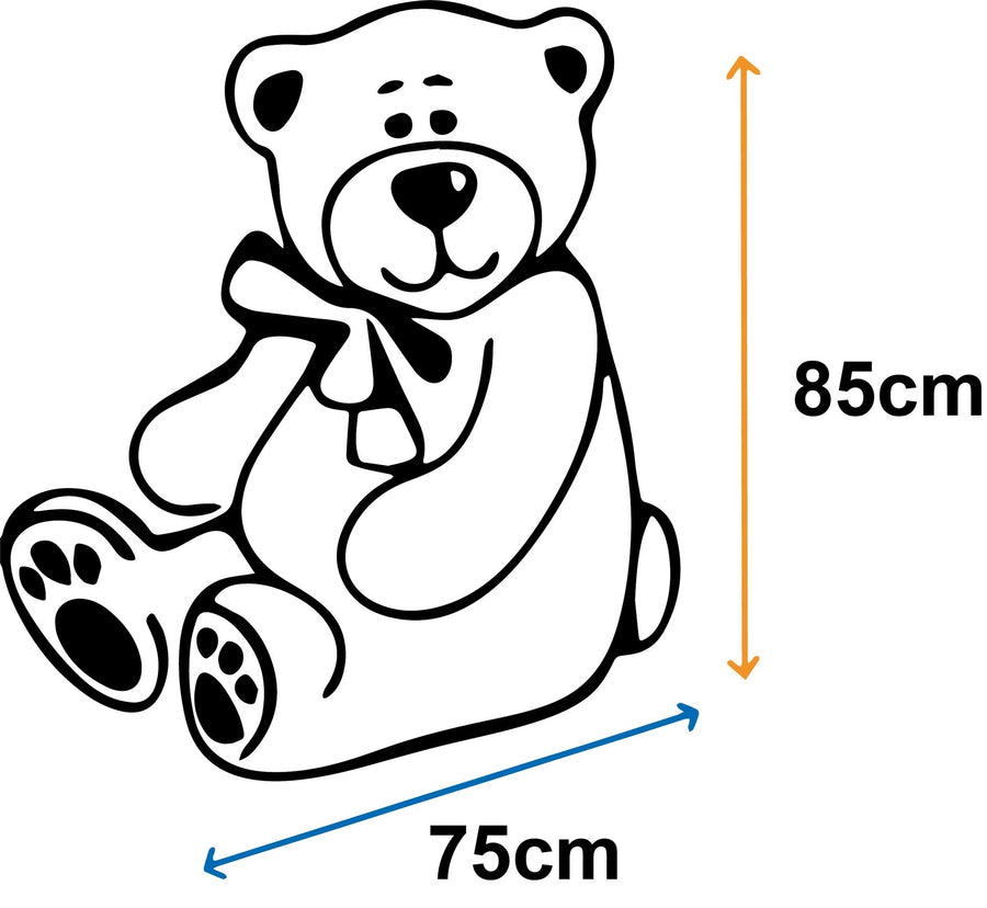 KNUFFELBEER - 160cm - geborduurd hart - wit
