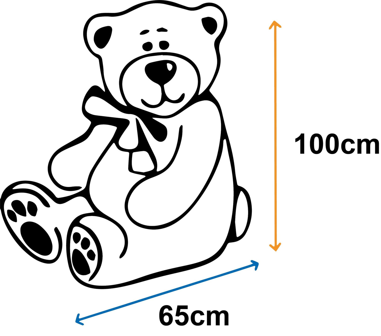 Knuffelbeer - 165cm Pluche I Love You - Crème