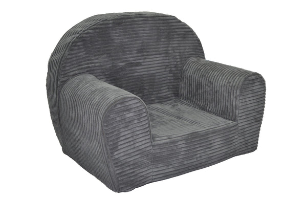 KINDERFAUTEUIL - lichtgewicht, wasbare hoes, corduroy - lichtgrijs