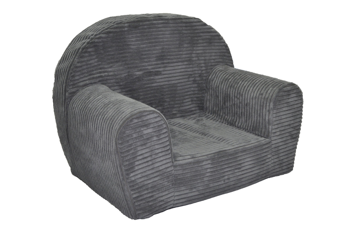 KINDERFAUTEUIL - lichtgewicht, wasbare hoes, corduroy - lichtgrijs