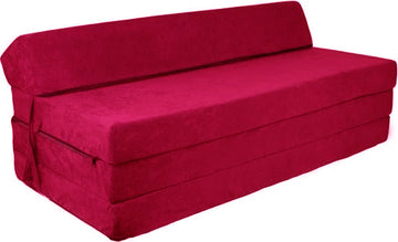 Opvouwbaar matras - wasbare hoes - bordeaux - 200x120x10 cm