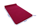 Opvouwbaar matras - wasbare hoes - bordeaux - 200x120x10 cm