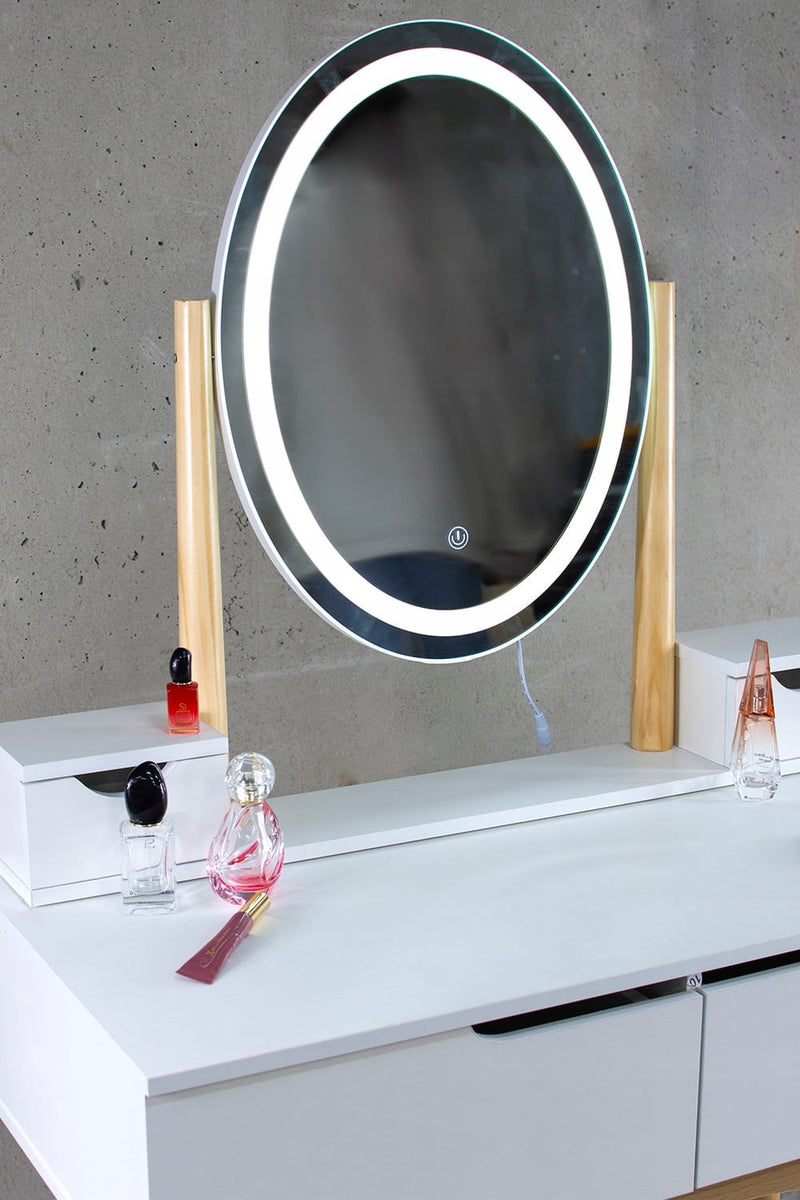 MAKE-UP TAFEL - LED Spiegel 2 Kleuren - Wit
