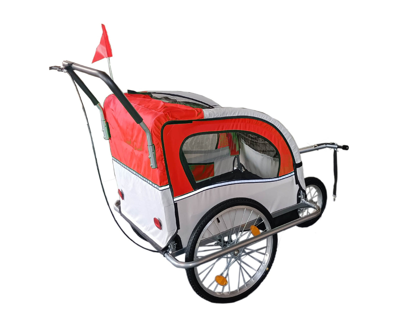 FIETSKAR - multifunctioneel met schokbreker en veiligheidsgordels - rood