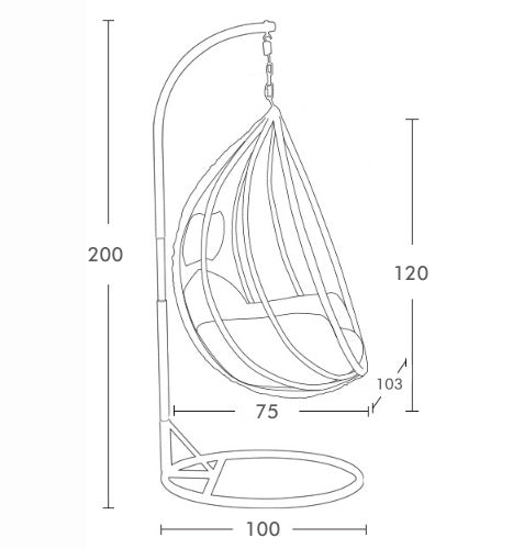 HANGSTOEL - Staalconstructie, Weerbestendig, Inclusief Standaard - Grijs