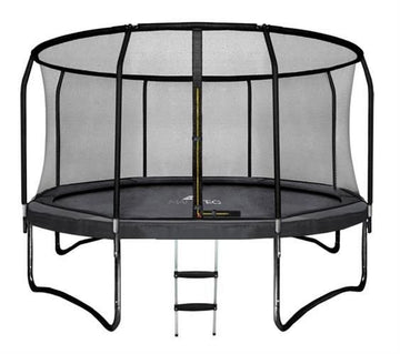 TRAMPOLINE - Veiligheidsnet-Ladder-Max 150kg - Zwart-366cm