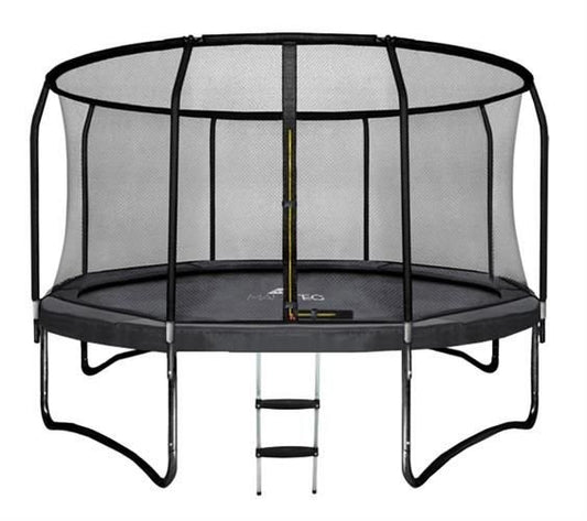 TRAMPOLINE - Veiligheidsnet-Ladder-Max 150kg - Zwart-366cm