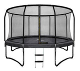 TRAMPOLINE - Veiligheidsnet-Ladder-Max 150kg - Zwart-366cm