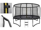 TRAMPOLINE - Veiligheidsnet-Ladder-Max 150kg - Zwart-366cm