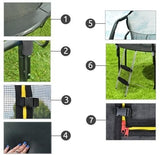 TRAMPOLINE - Veiligheidsnet-Ladder-Max 150kg - Zwart-305cm