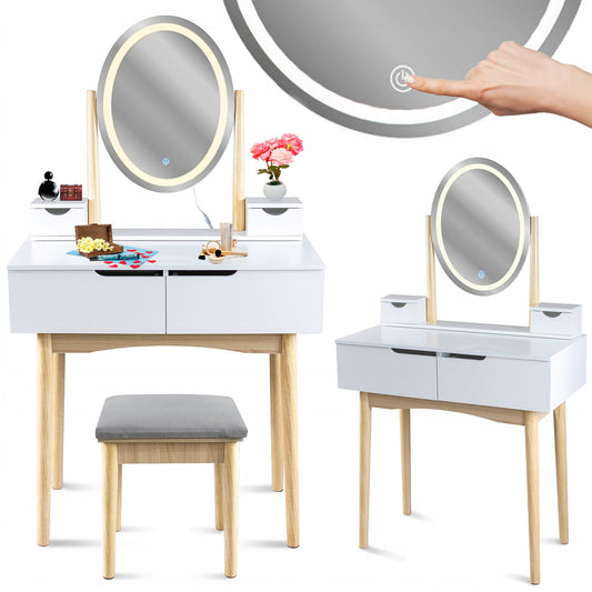 MAKE-UP TAFEL - LED Spiegel 2 Kleuren - Wit