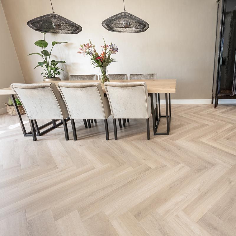 Sophia - visgraat plak - megamat puur eiken - pvc