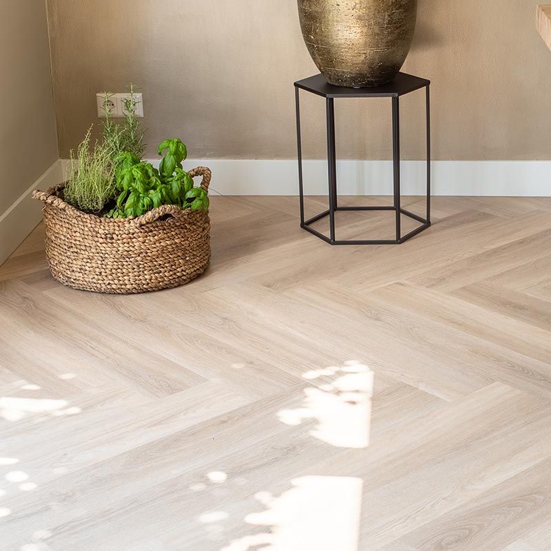 Sophia - visgraat plak - megamat puur eiken - pvc