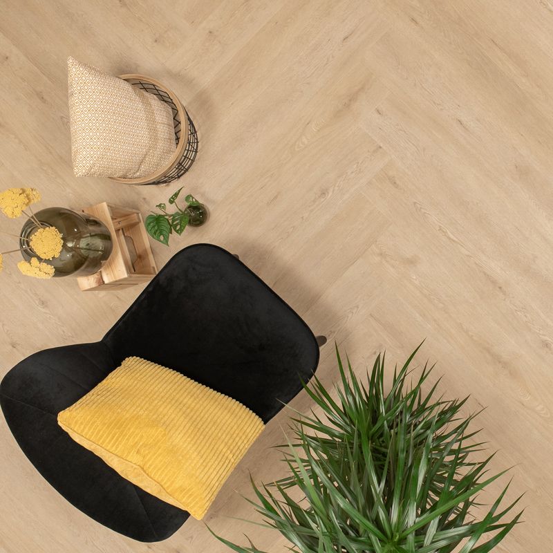 Eleanor - walvisgraat click - gaia grijsbeige - pvc