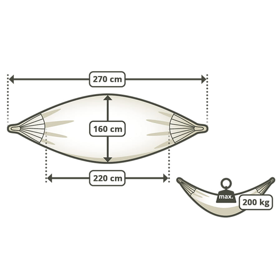 HANGMAT MET STANDAARD - Stalen Frame 220kg - Zwart 300cm