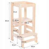 LEERTOR - Verstelbaar Berkenhout - 90cm Hoogte