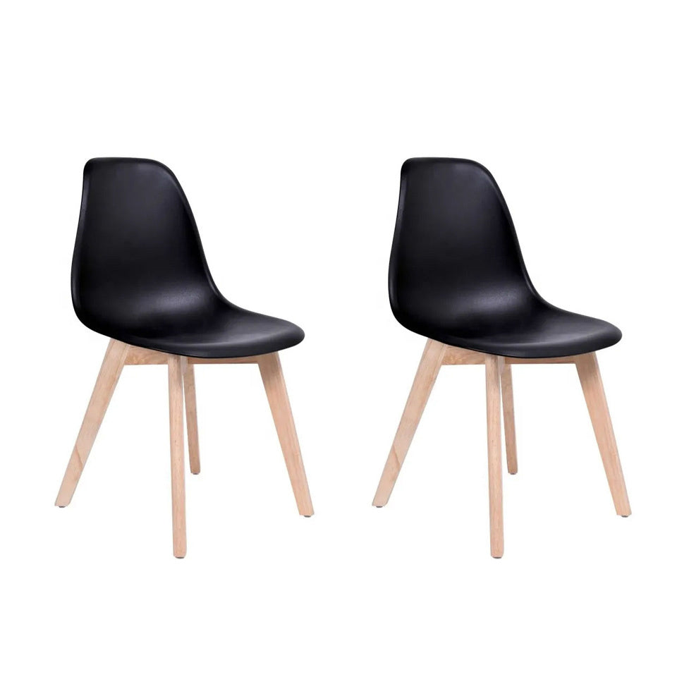 EETKAMERSTOELEN - Set van 2 - Polypropyleen en Beukenhout - Zwart