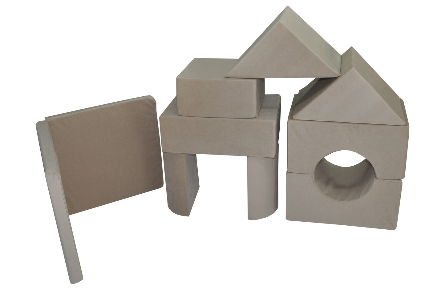 XXL foam blokken set - 9 elementen - beige