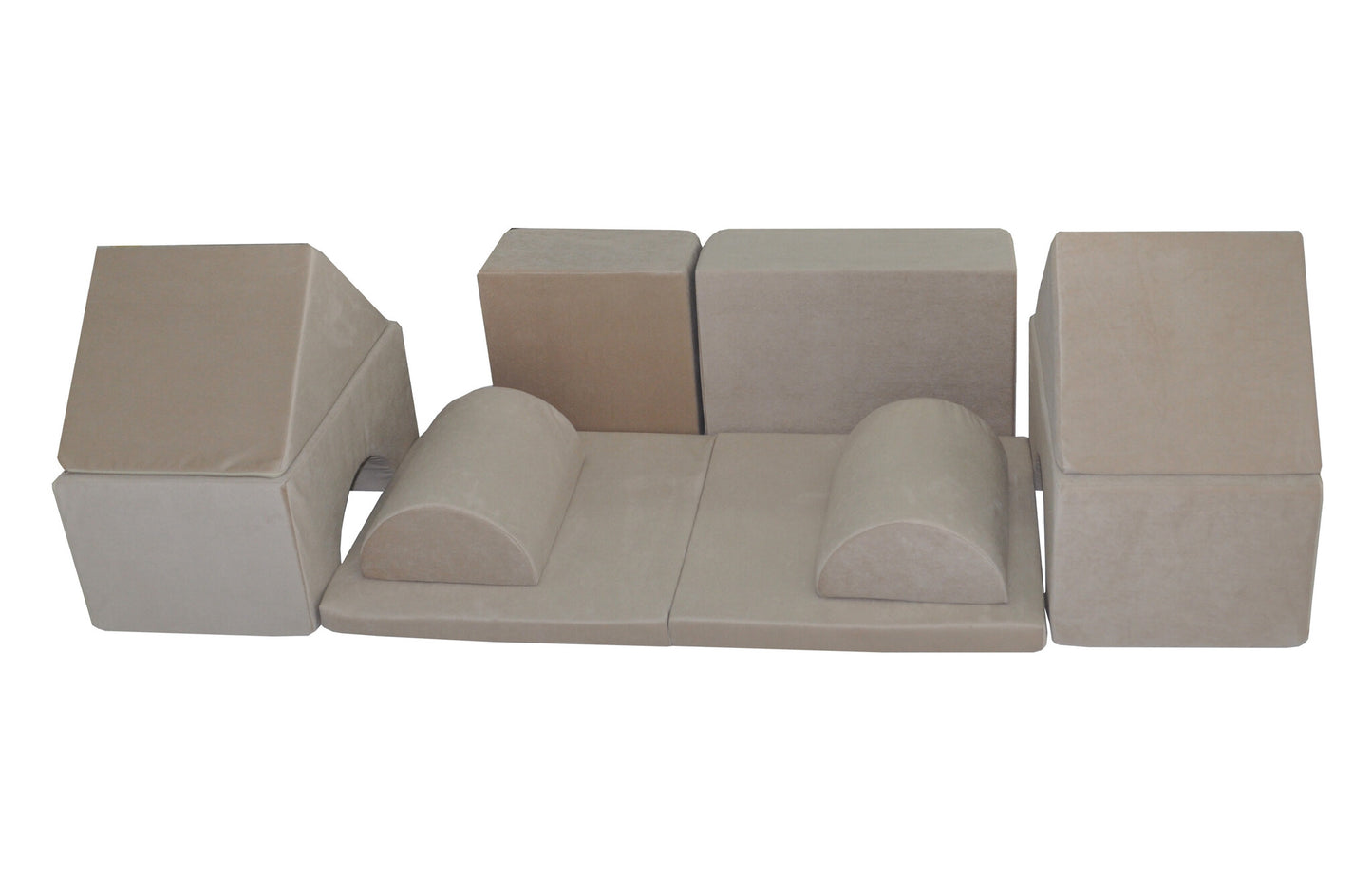 XXL foam blokken set - 9 elementen - beige