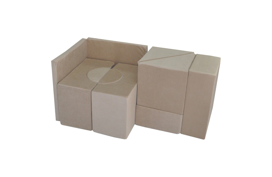 XXL foam blokken set - 9 elementen - beige