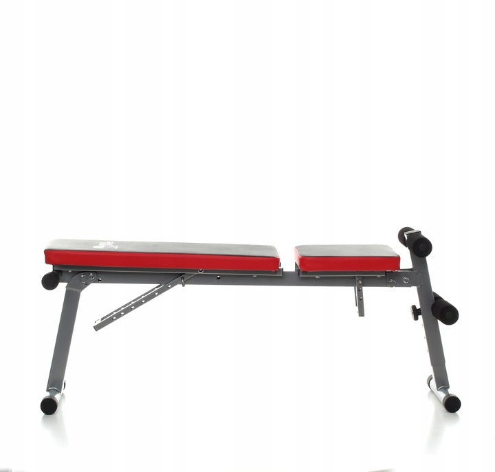 FITNESSBANK - Verstelbaar Stalen Frame - Zwart-Rood
