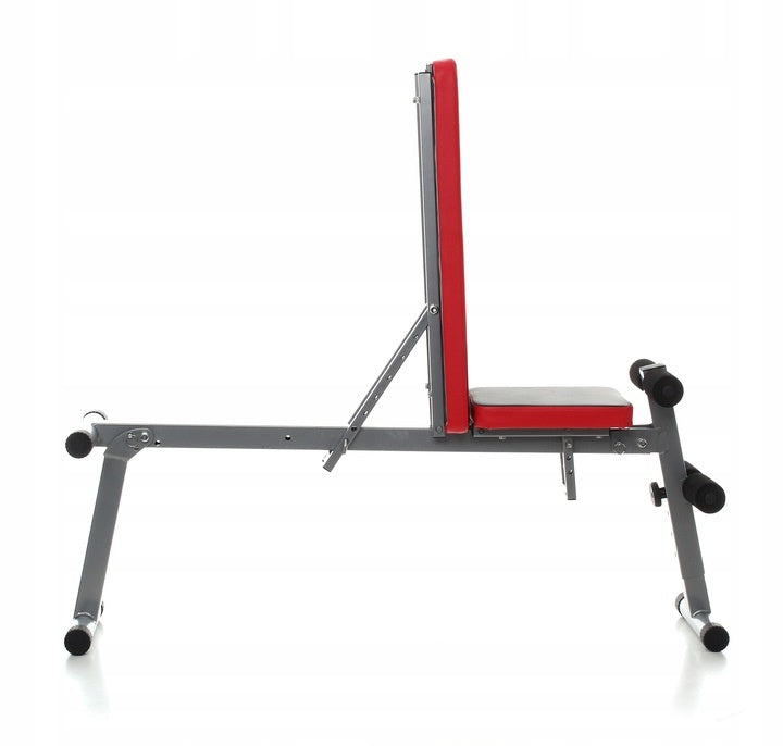 FITNESSBANK - Verstelbaar Stalen Frame - Zwart-Rood