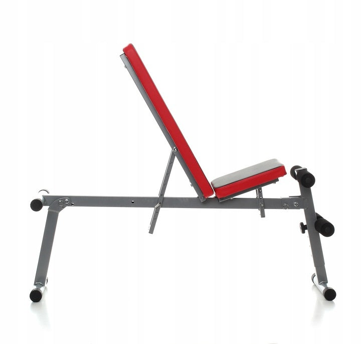 FITNESSBANK - Verstelbaar Stalen Frame - Zwart-Rood