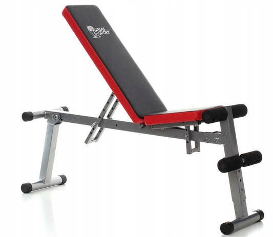 FITNESSBANK - Verstelbaar Stalen Frame - Zwart-Rood