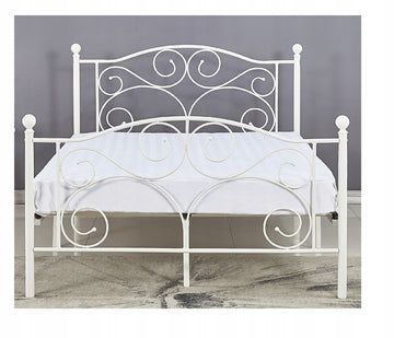 Metalen bedframe - inclusief lattenbodem - wit - 120x200cm