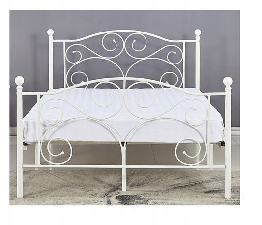 Metalen bedframe - inclusief lattenbodem - wit - 120x200cm