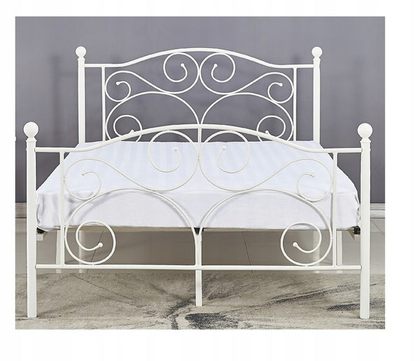 Metalen bedframe - inclusief lattenbodem - wit - 120x200cm