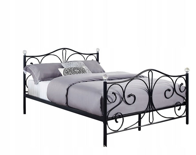 BEDFRAME - Metalen - Inclusief Lattenbodem - Zwart - 140x200cm