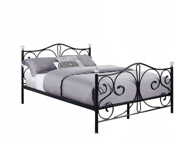 BEDFRAME - Metalen - Inclusief Lattenbodem - Zwart - 140x200cm