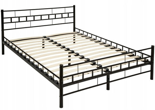 BEDFRAME - Metalen Inclusief Lattenbodem - Zwart 180x200cm
