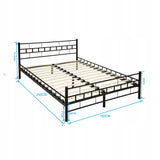 BEDFRAME - Metalen Inclusief Lattenbodem - Zwart 180x200cm