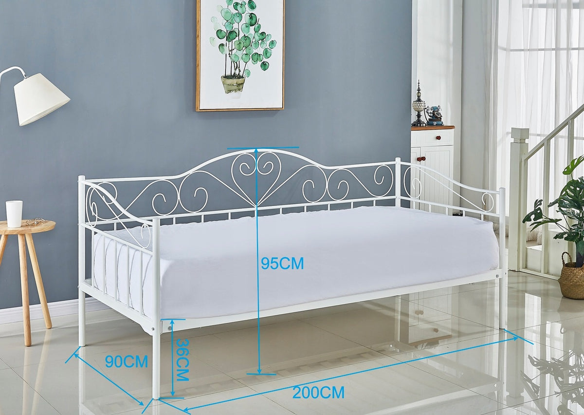 Bedframe - met matras en lattenbodem - wit - 90x200 cm
